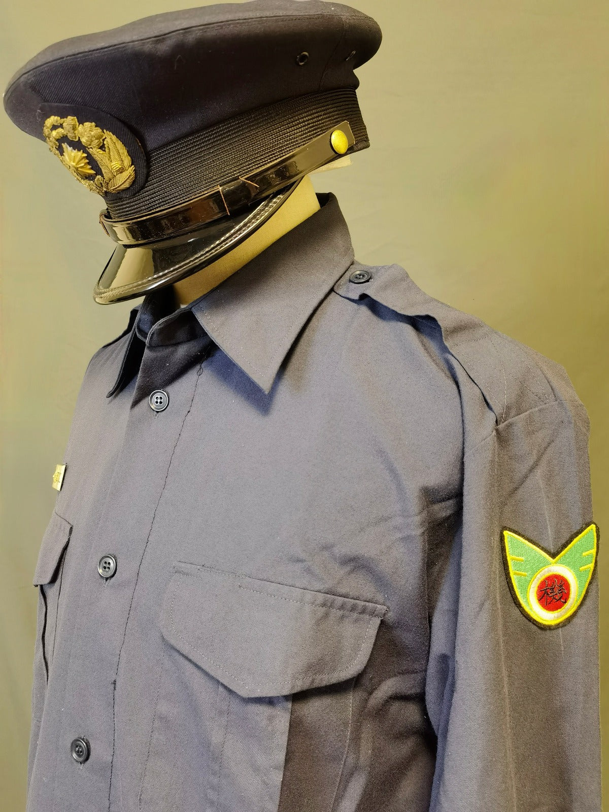 Japanese Police Heisei 1994 Service Shirt & Peaked Cap Reproduction Set