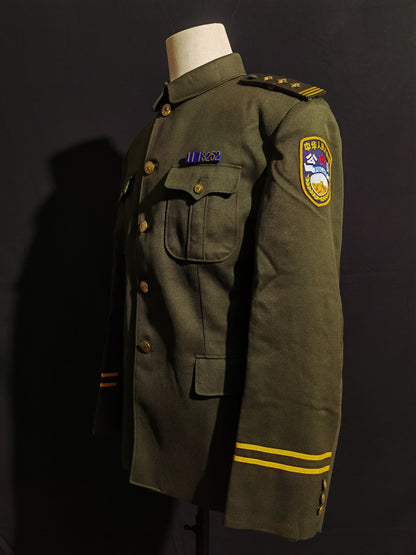 Original Type 95 Police Winter Uniform Set (Wool Gabardine Lapel Jacket, Trousers & Winter Fur Cap, Grade 1 Superintendent)
