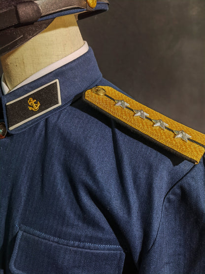 Type 55 Navy Herringbone Winter Junior Officer Uniform Full Set Reproduction (Peaked Cap Version)