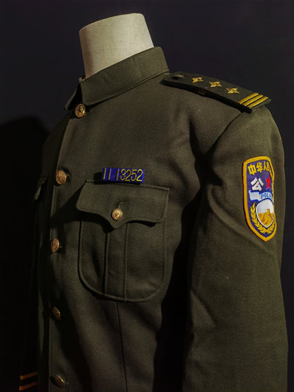 Original Type 95 Police Winter Uniform Set (Wool Gabardine Lapel Jacket, Trousers & Winter Fur Cap, Grade 1 Superintendent)
