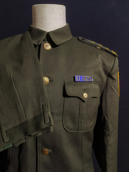 Original Type 95 Police Winter Uniform Set (Wool Gabardine Lapel Jacket, Trousers & Winter Fur Cap, Grade 1 Superintendent)