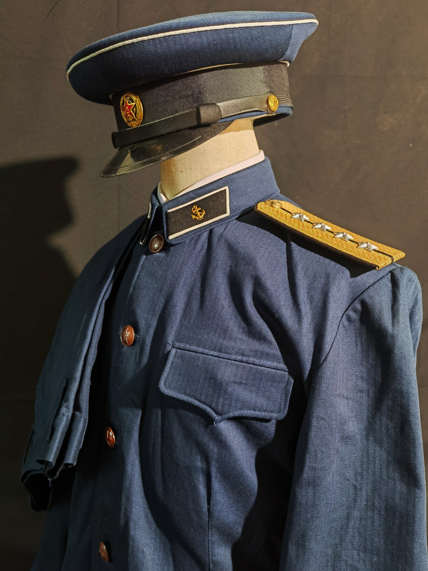 Type 55 Navy Herringbone Winter Junior Officer Uniform Full Set Reproduction (Peaked Cap Version)