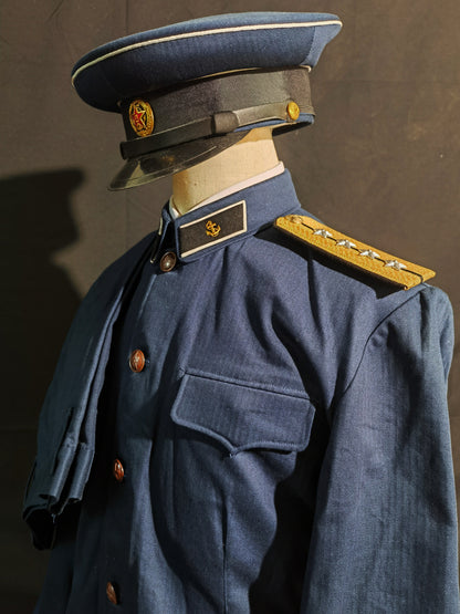Type 55 Navy Herringbone Winter Junior Officer Uniform Full Set Reproduction (Peaked Cap Version)