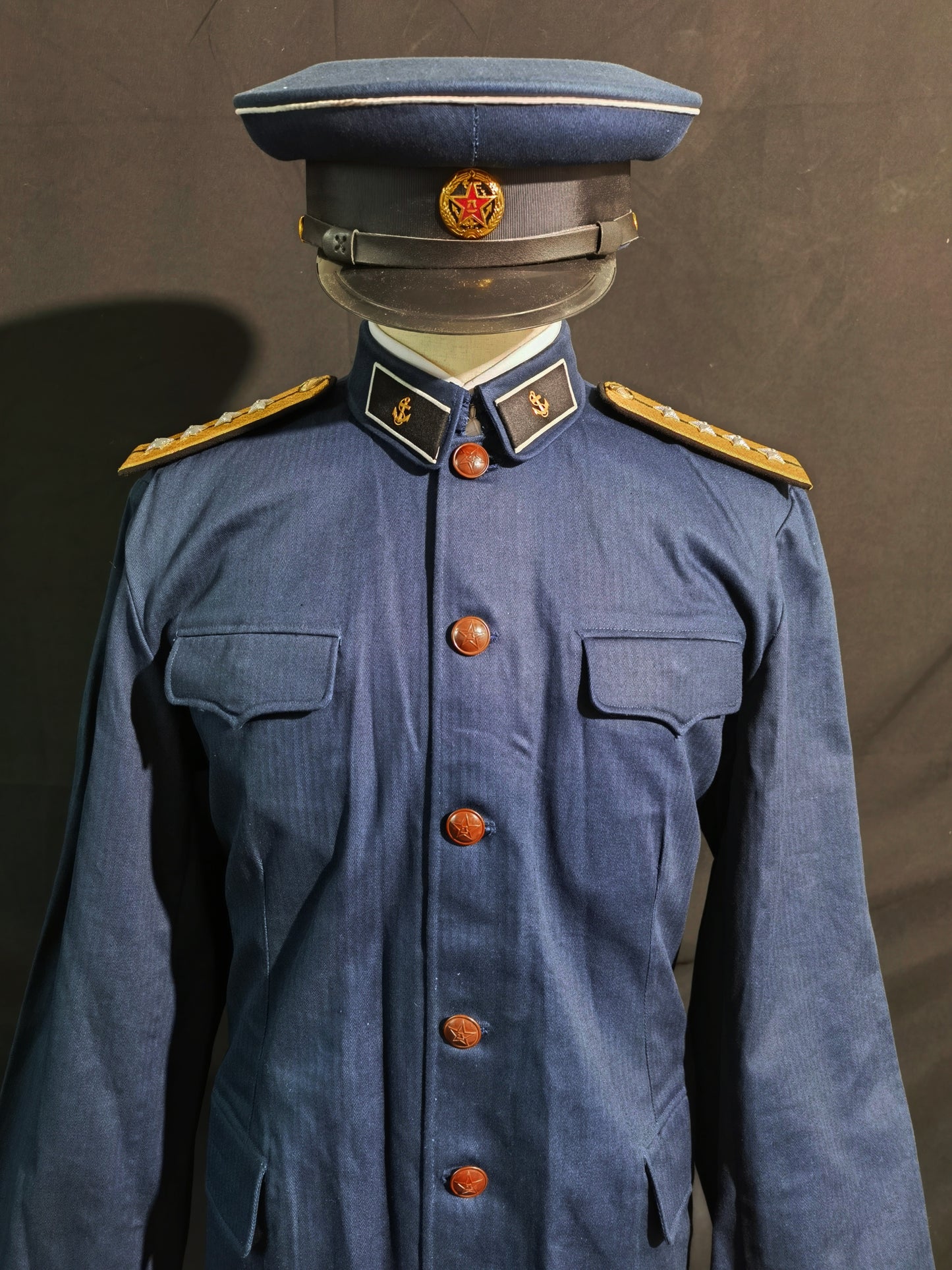 Type 55 Navy Herringbone Winter Junior Officer Uniform Full Set Reproduction (Peaked Cap Version)
