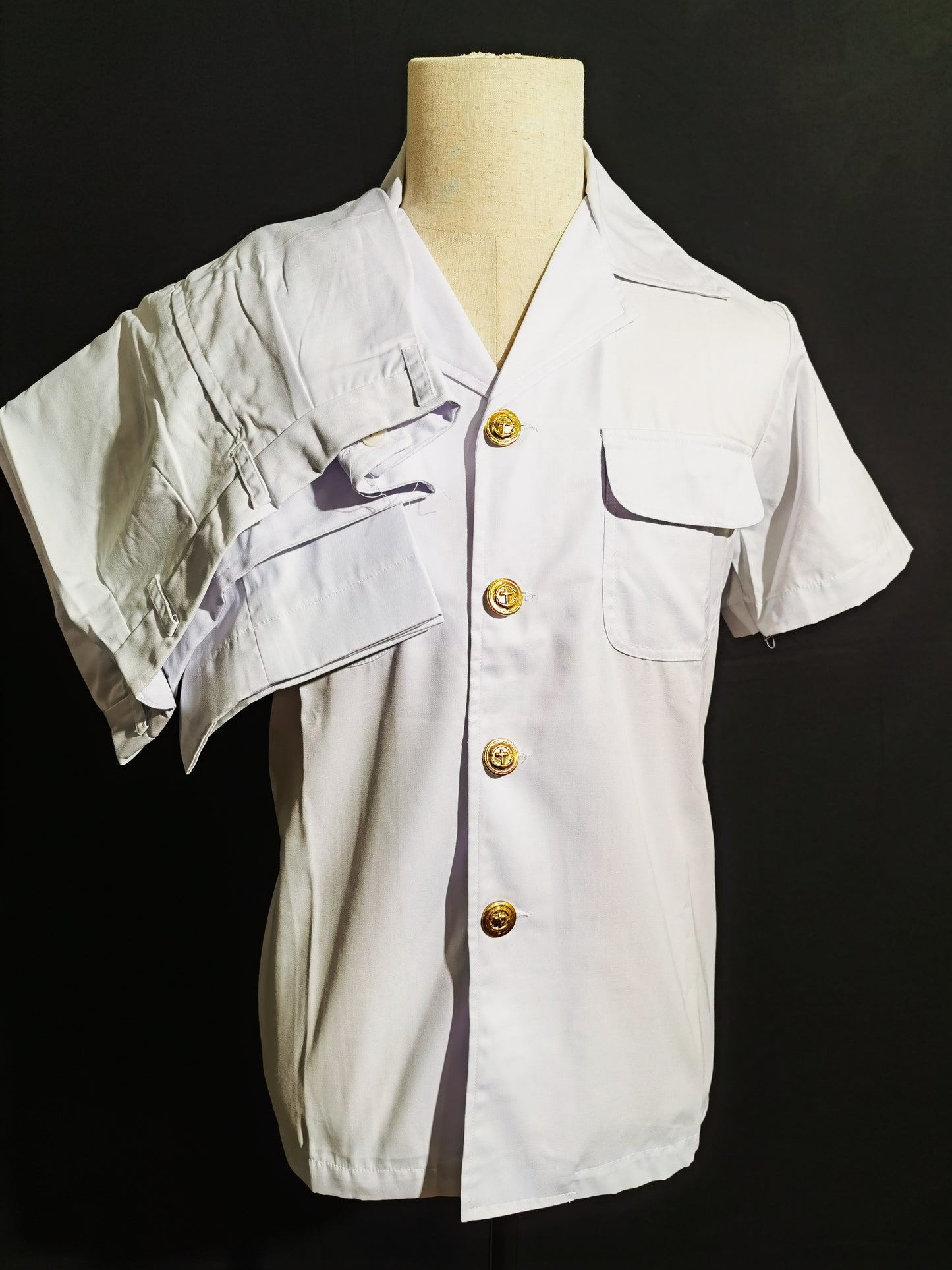 Chinese COSCO 1990s Seafarer Summer White Uniform Vintage Set