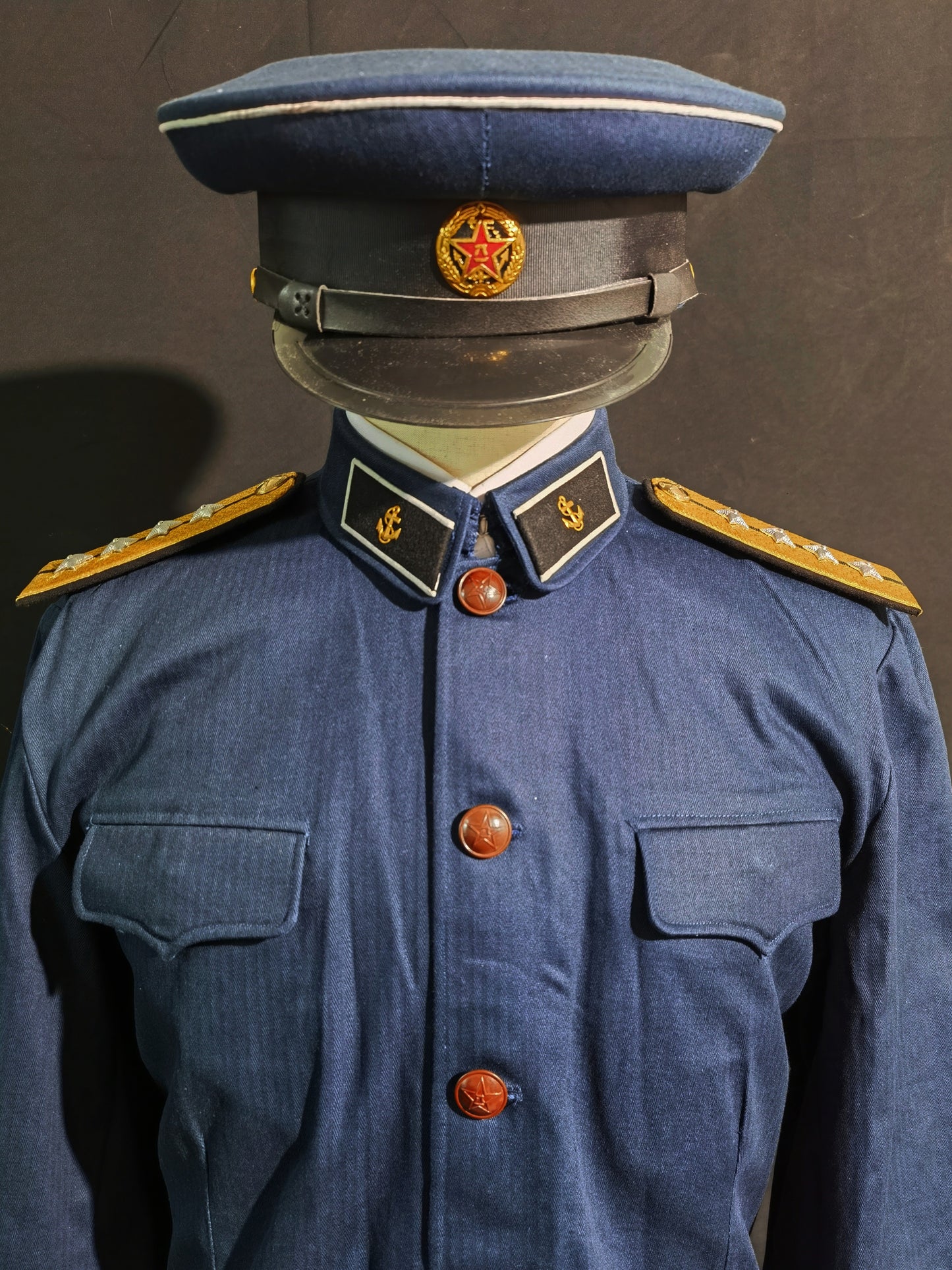 Type 55 Navy Herringbone Winter Junior Officer Uniform Full Set Reproduction (Peaked Cap Version)