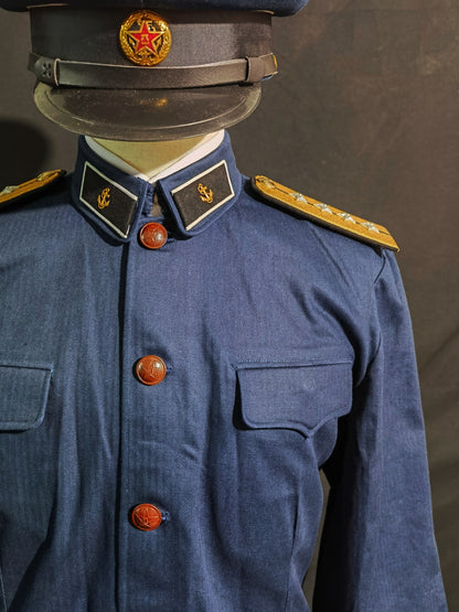 Type 55 Navy Herringbone Winter Junior Officer Uniform Full Set Reproduction (Peaked Cap Version)