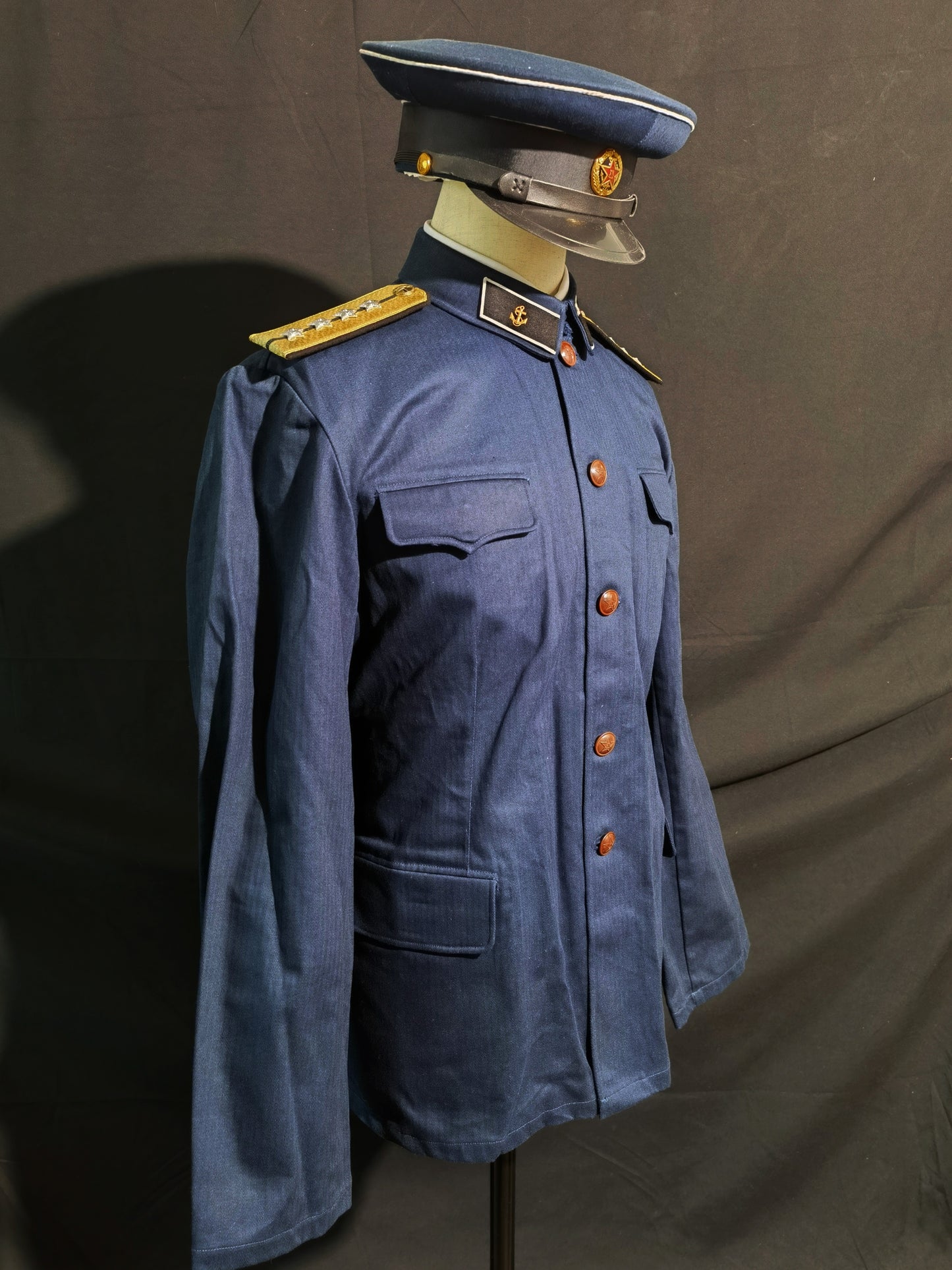 Type 55 Navy Herringbone Winter Junior Officer Uniform Full Set Reproduction (Peaked Cap Version)