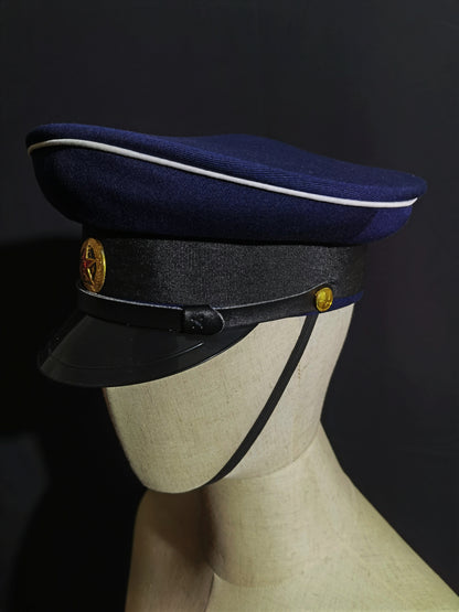 Chinese Type 55 Navy Winter Wool Serge Peaked Cap Reproduction