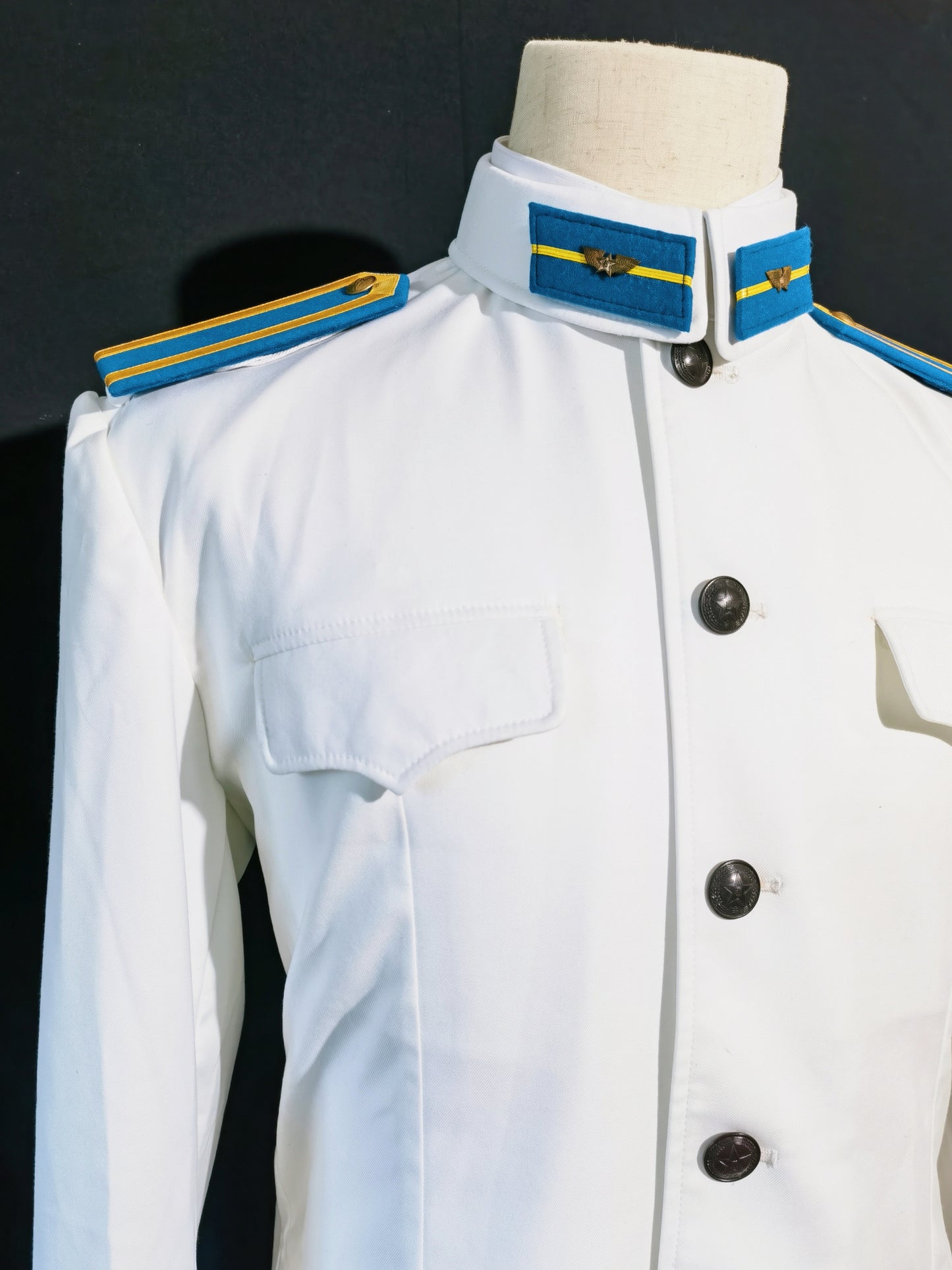 Chinese Type 55 Naval Aviation Cadet White Tunic and Navy Trousers Reproduction Uniform Set