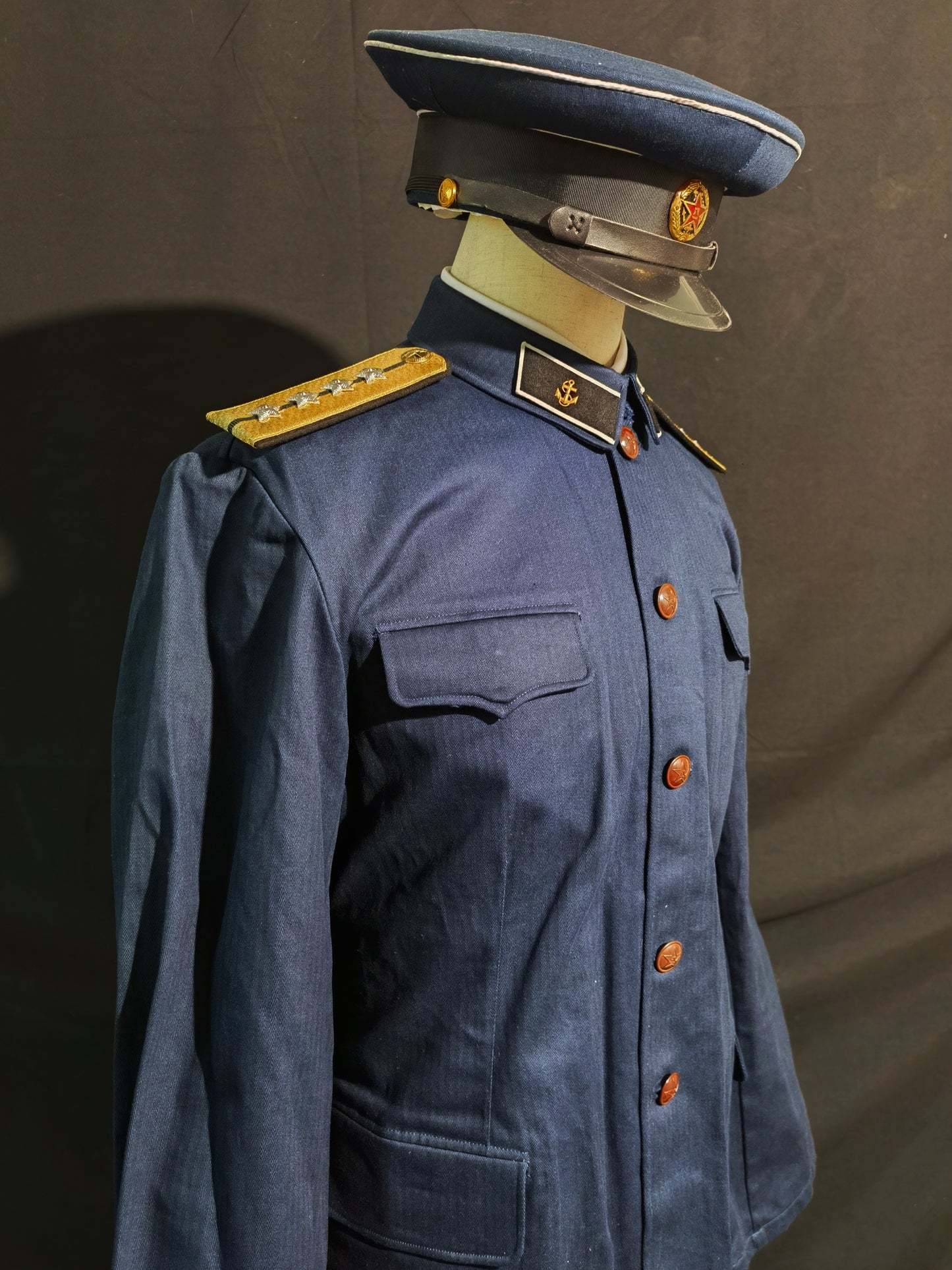 Type 55 Navy Herringbone Winter Junior Officer Uniform Full Set Reproduction (Peaked Cap Version)