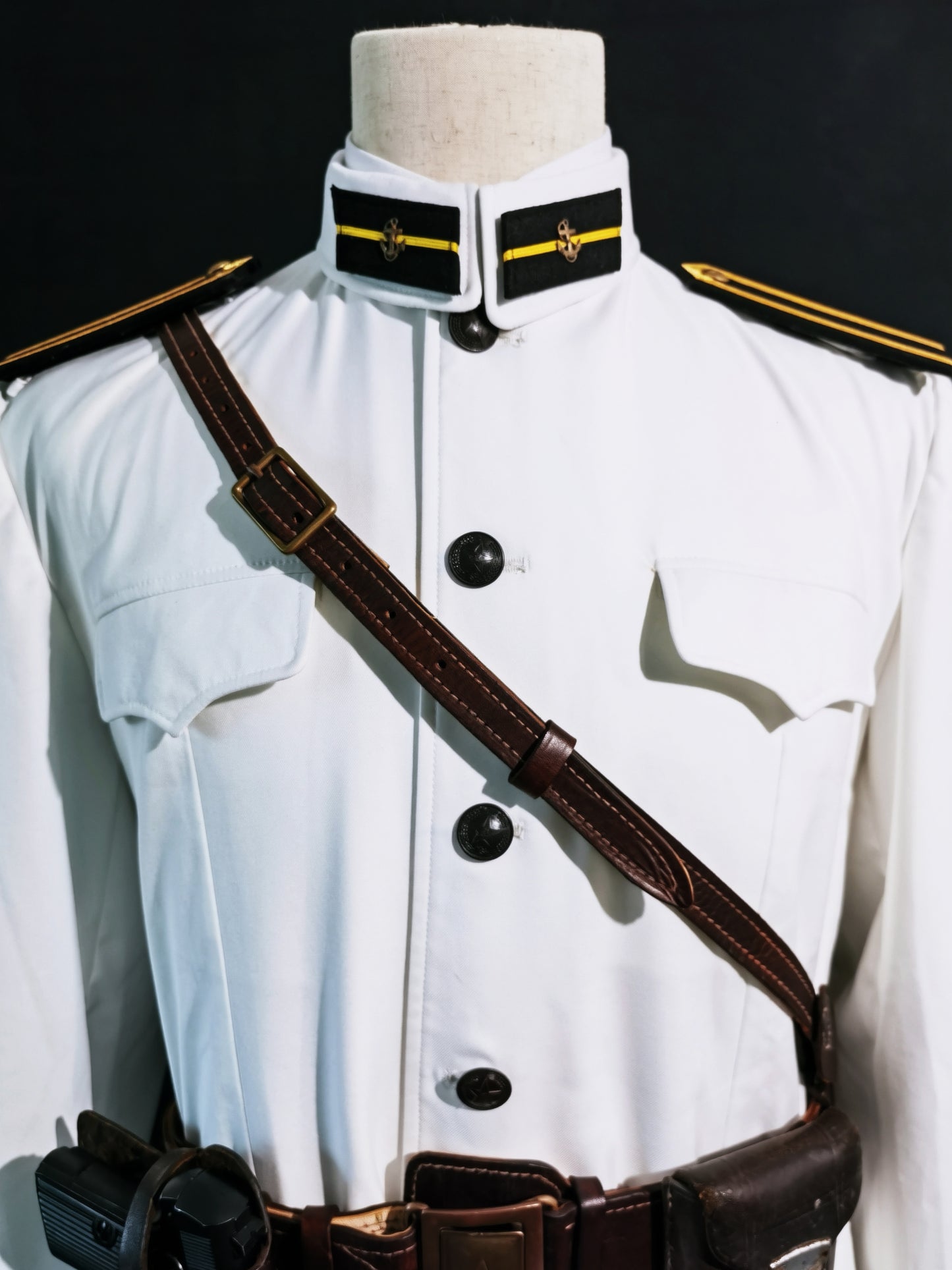 Chinese Type 55 Naval Cadet White Tunic and Insignia Reproduction Set