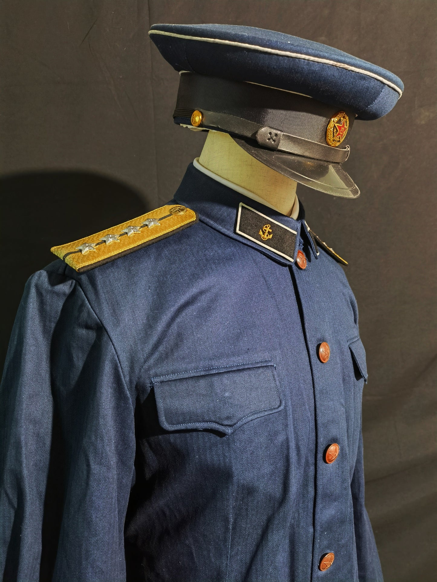 Type 55 Navy Herringbone Winter Junior Officer Uniform Full Set Reproduction (Peaked Cap Version)