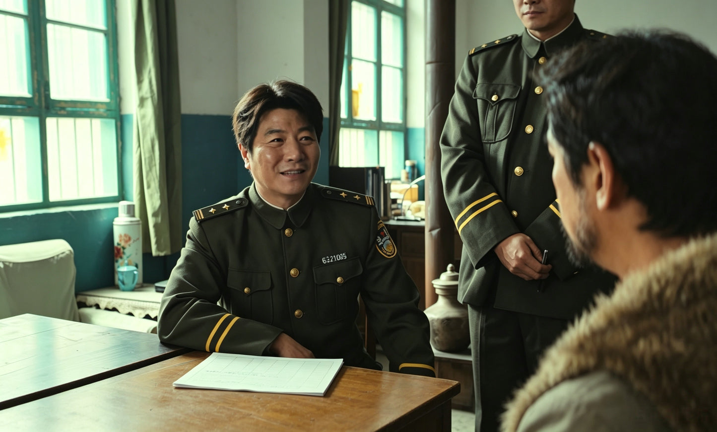 Original Type 95 Police Winter Uniform Set (Wool Gabardine Lapel Jacket, Trousers & Winter Fur Cap, Grade 1 Superintendent)