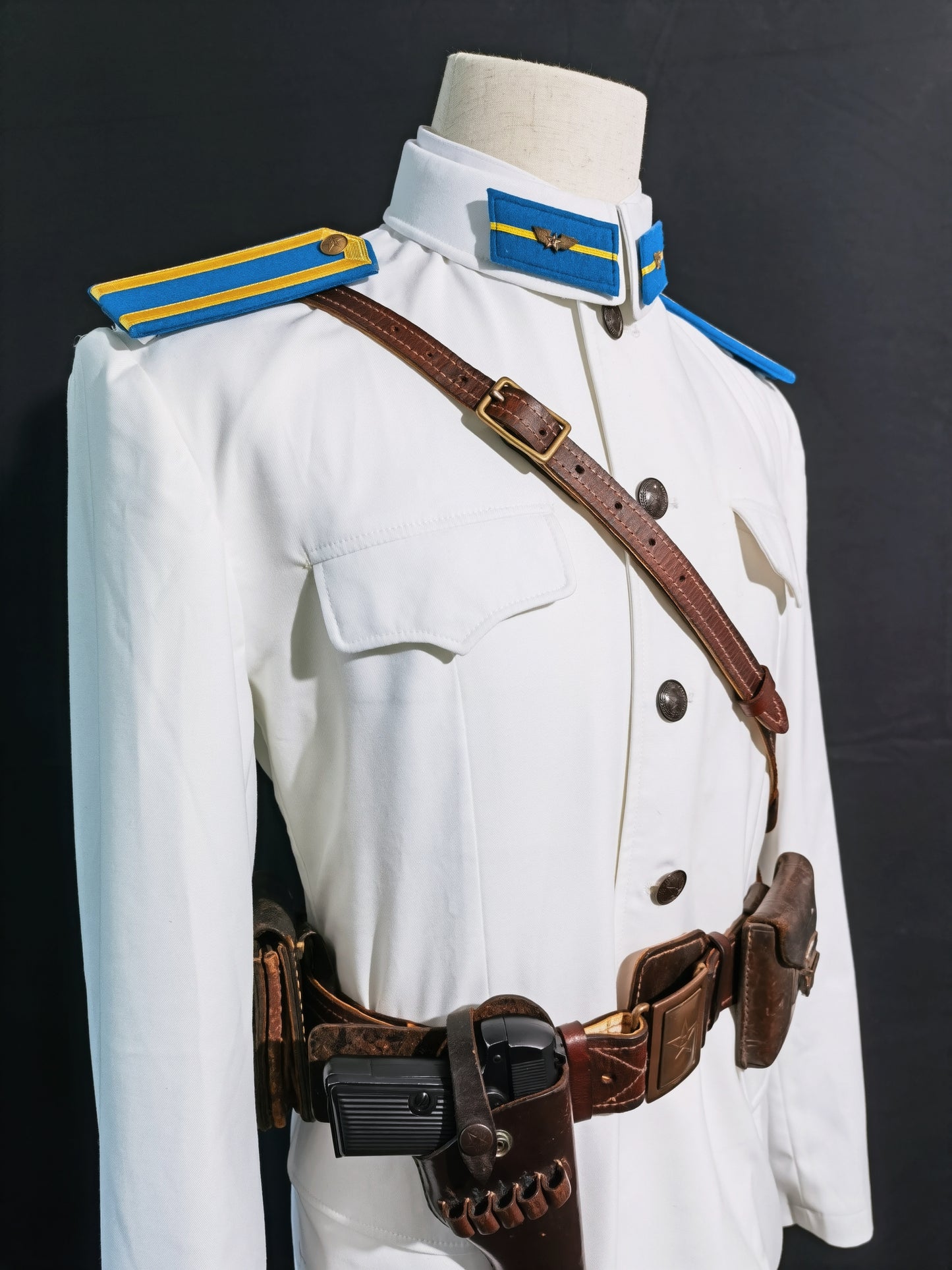 Chinese Type 55 Naval Aviation Cadet White Tunic and Insignia Reproduction Set