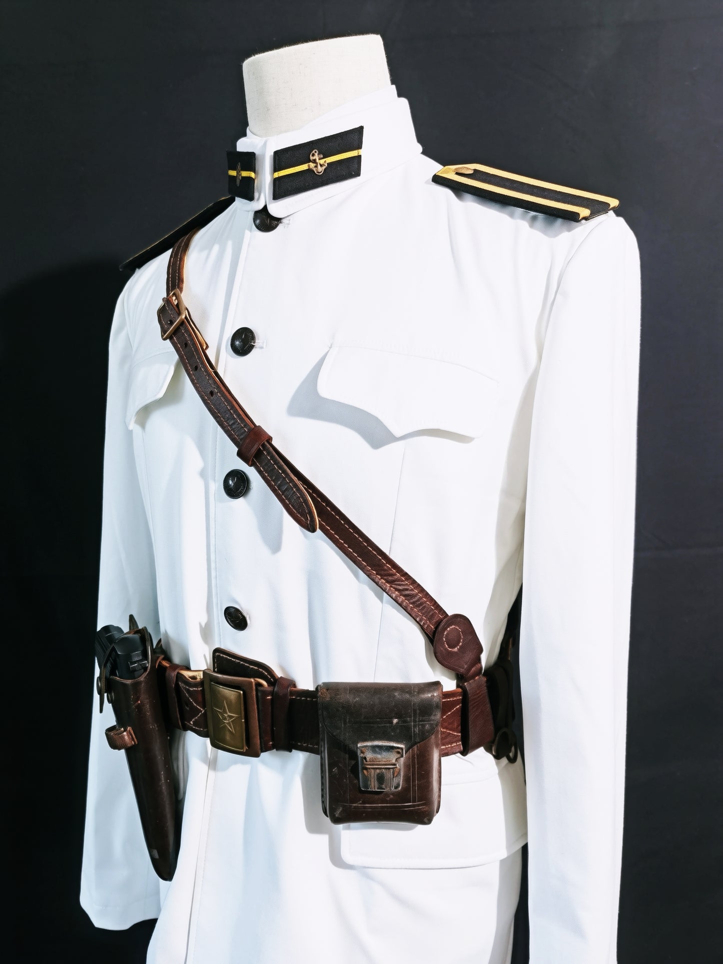 Chinese Type 55 Naval Cadet White Tunic and Insignia Reproduction Set