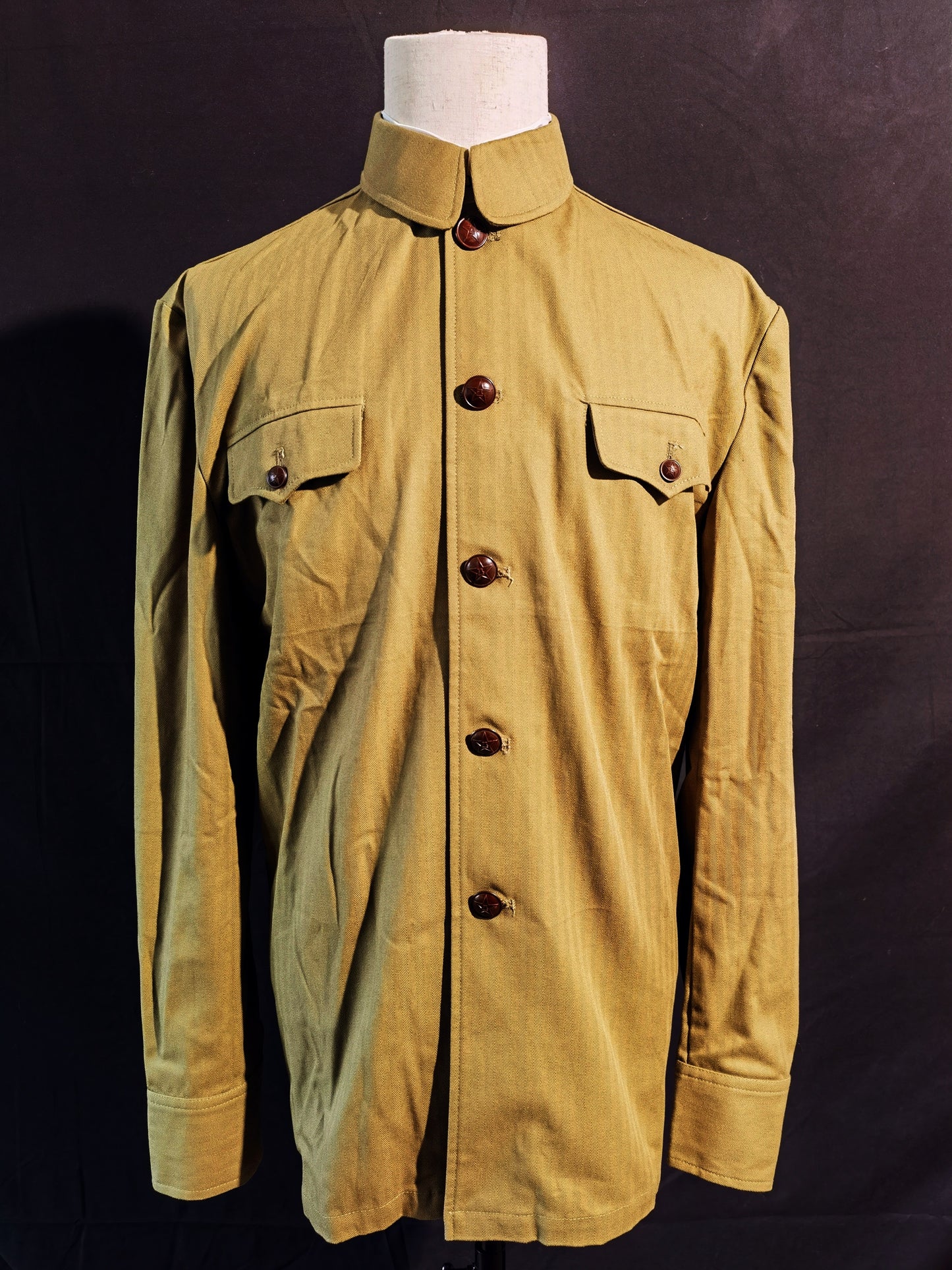 Chinese Type 55 Early Soldier Narrow-Cuff Herringbone Reproduction Uniform Set