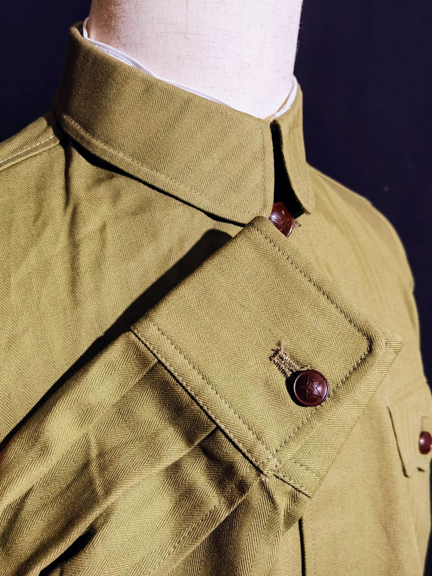 Chinese Type 55 Early Soldier Narrow-Cuff Herringbone Reproduction Uniform Set