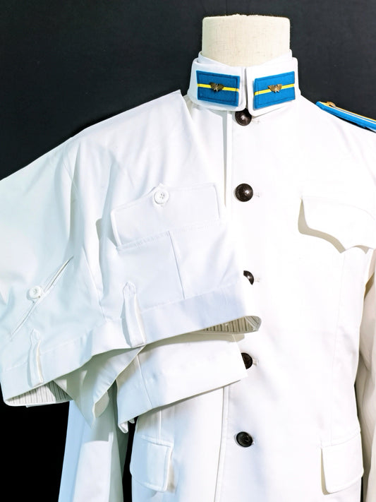 Chinese Type 55 Naval Aviation Cadet White Tunic and White Trousers Reproduction Uniform Set