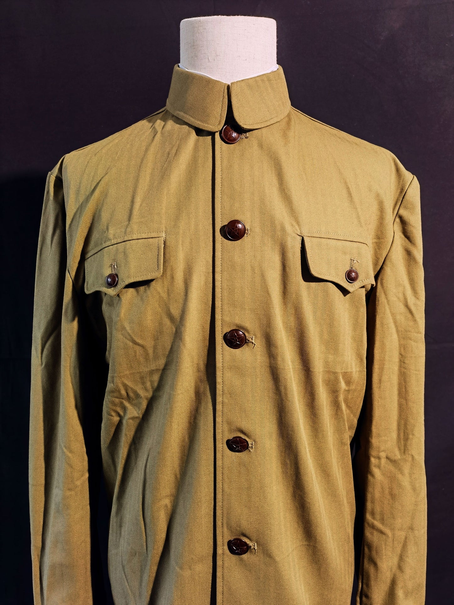 Chinese Type 55 Early Soldier Narrow-Cuff Herringbone Reproduction Uniform Set