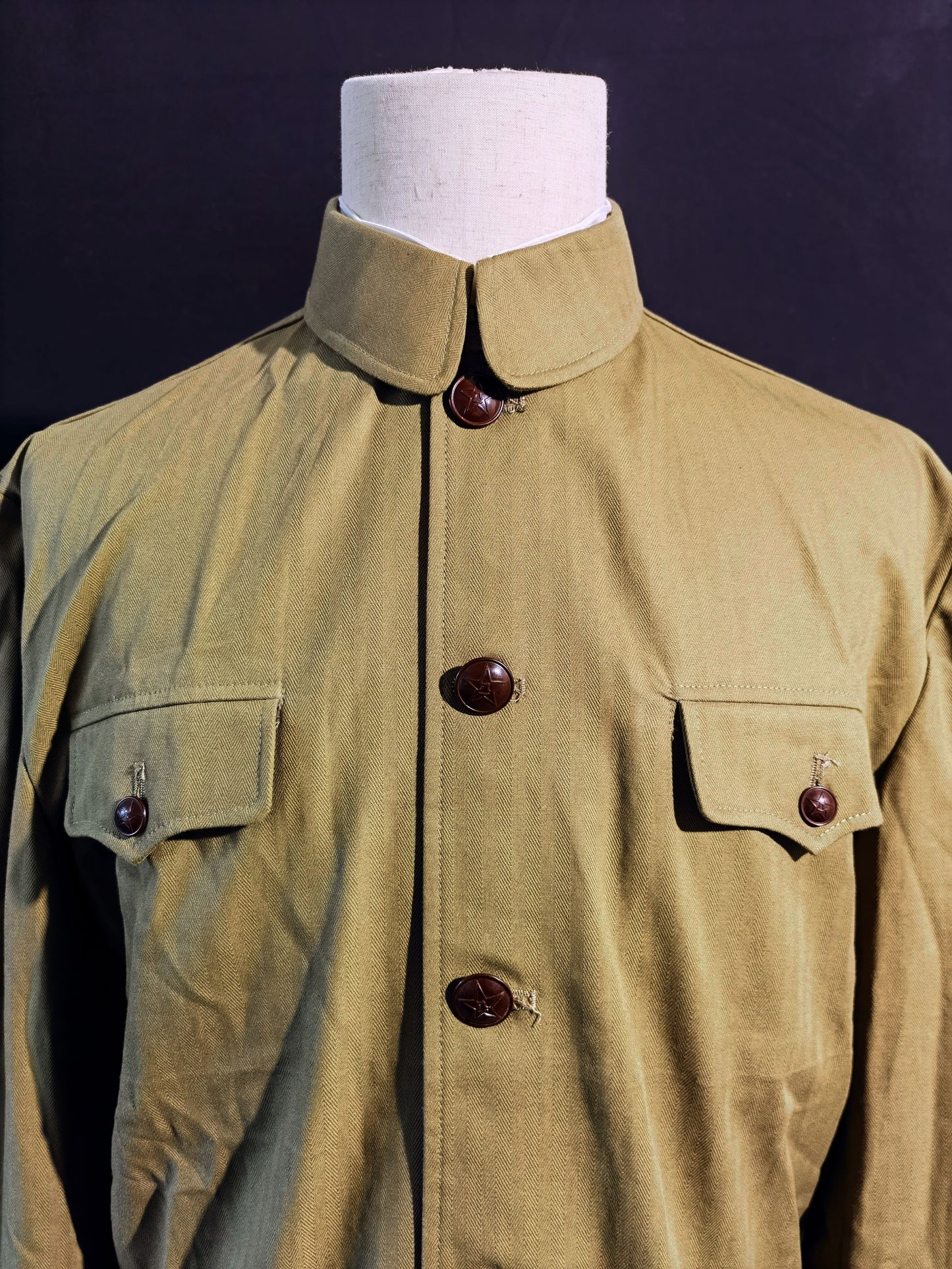 Chinese Type 55 Early Soldier Narrow-Cuff Herringbone Reproduction Uniform Set