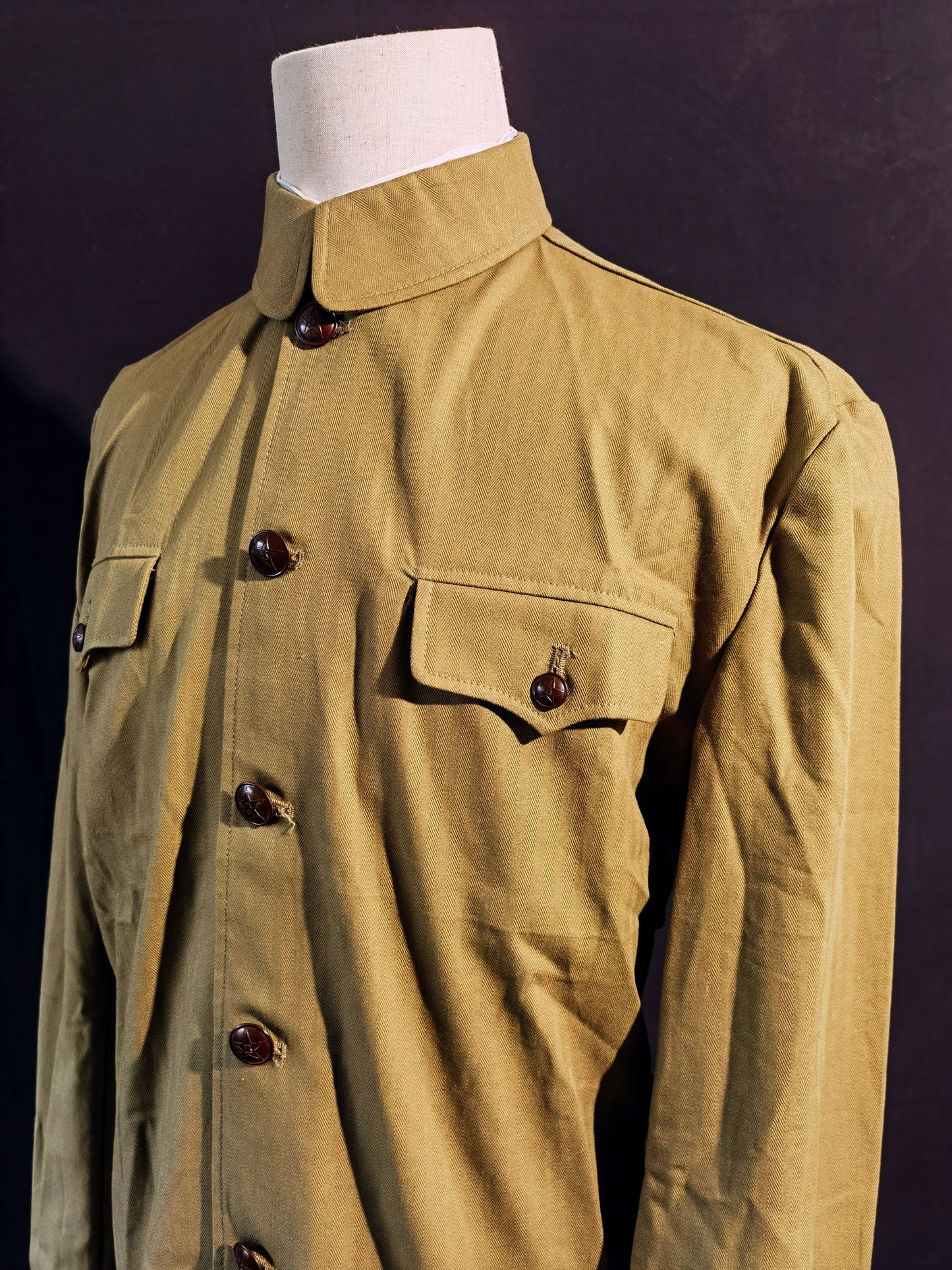 Chinese Type 55 Early Soldier Narrow-Cuff Herringbone Reproduction Uniform Set