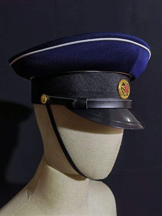 Chinese Type 55 Navy Winter Wool Serge Peaked Cap Reproduction