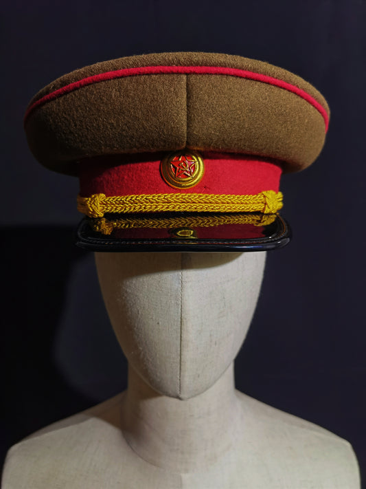 Soviet WWII Red Army General Officer Brown Wool Peaked Cap Reproduction