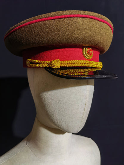 Soviet WWII Red Army General Officer Brown Wool Peaked Cap Reproduction