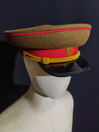 Soviet WWII Red Army General Officer Brown Wool Peaked Cap Reproduction