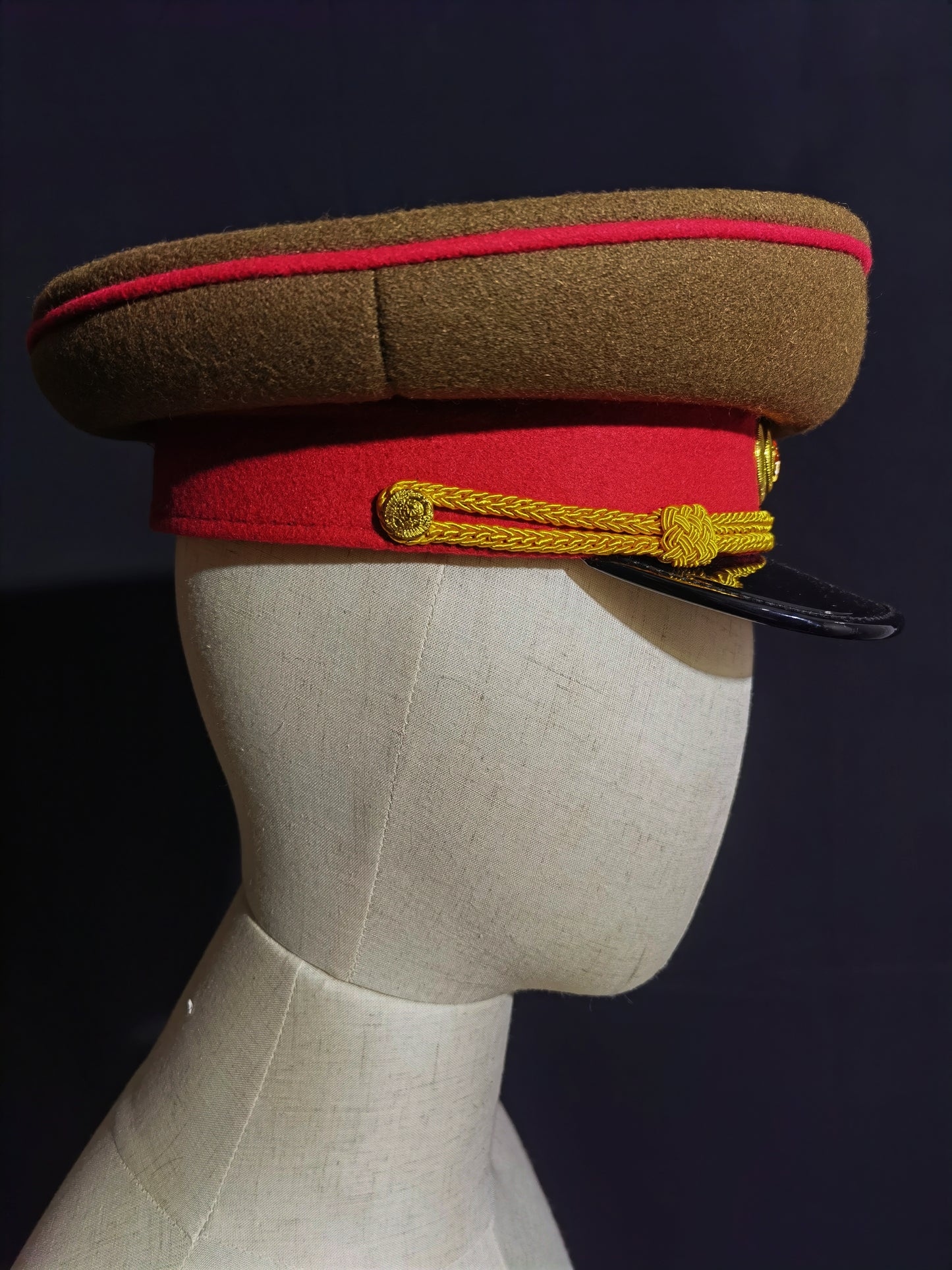 Soviet WWII Red Army General Officer Brown Wool Peaked Cap Reproduction