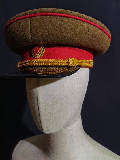 Soviet WWII Red Army General Officer Brown Wool Peaked Cap Reproduction
