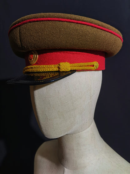Soviet WWII Red Army General Officer Brown Wool Peaked Cap Reproduction