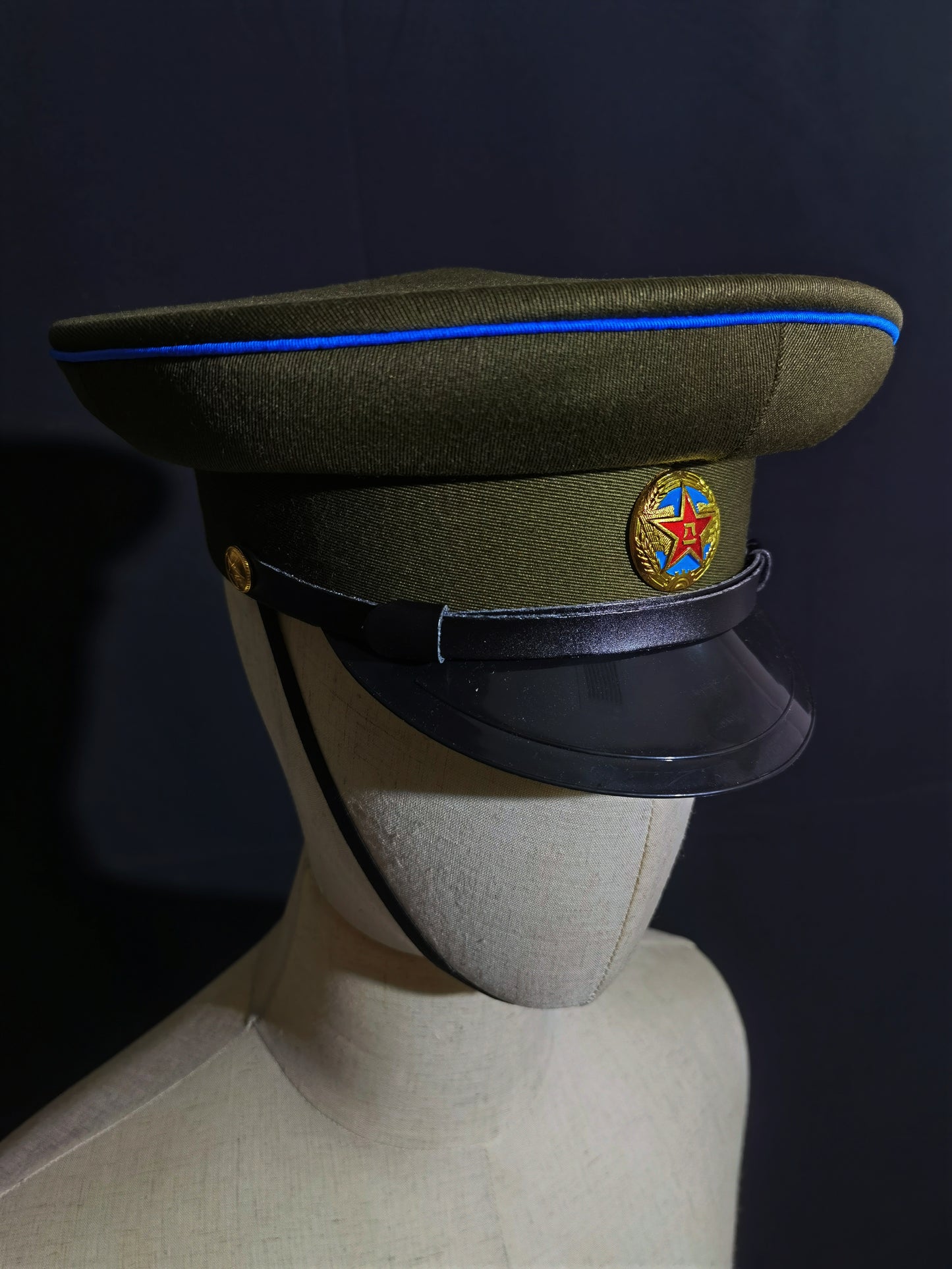 Chinese Type 55 Air Force Officer Wool Serge Peaked Cap Reproduction