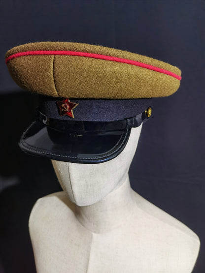 Soviet WWII Red Army Artillery Armored Forces Wool Peaked Cap Reproduction