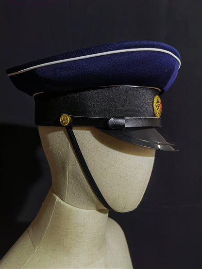 Chinese Type 55 Navy Winter Wool Serge Peaked Cap Reproduction