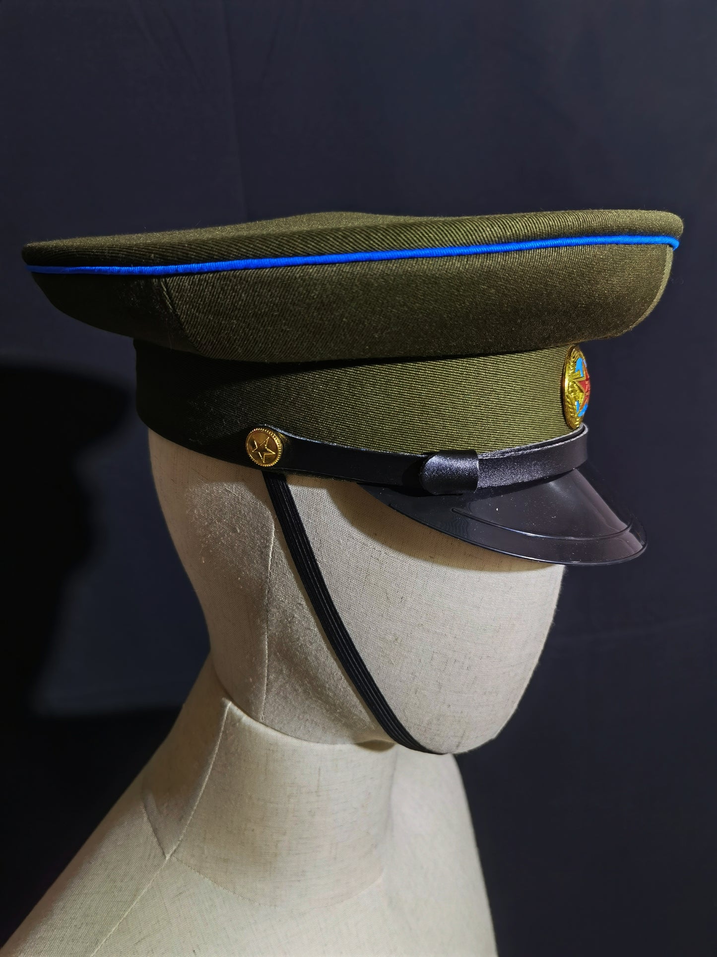 Chinese Type 55 Air Force Officer Wool Serge Peaked Cap Reproduction