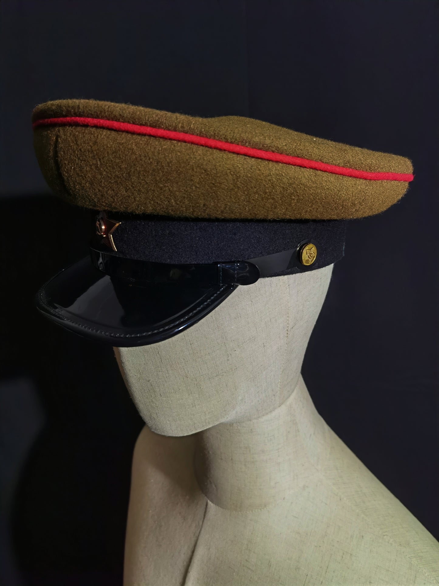 Soviet WWII Red Army Artillery Armored Forces Wool Peaked Cap Reproduction