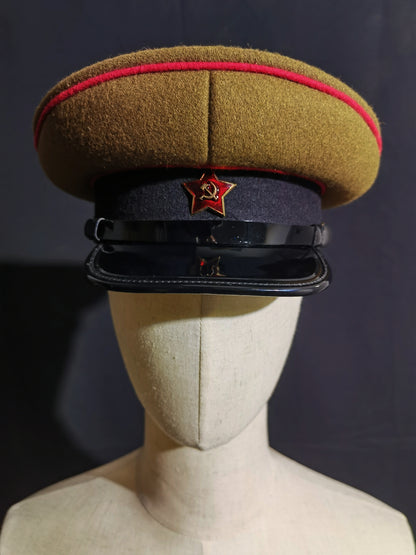Soviet WWII Red Army Artillery Armored Forces Wool Peaked Cap Reproduction