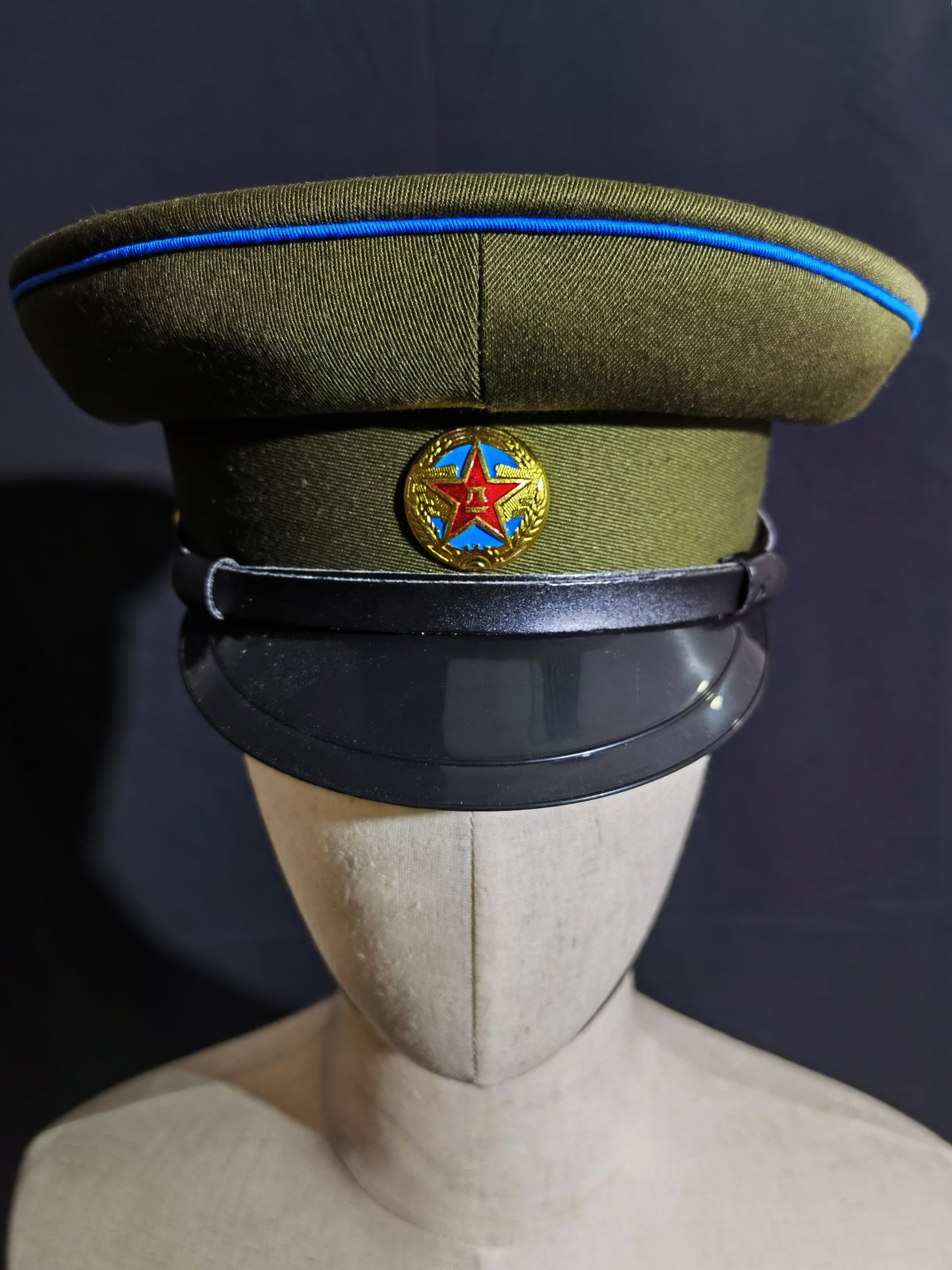 Chinese Type 55 Air Force Officer Wool Serge Peaked Cap Reproduction