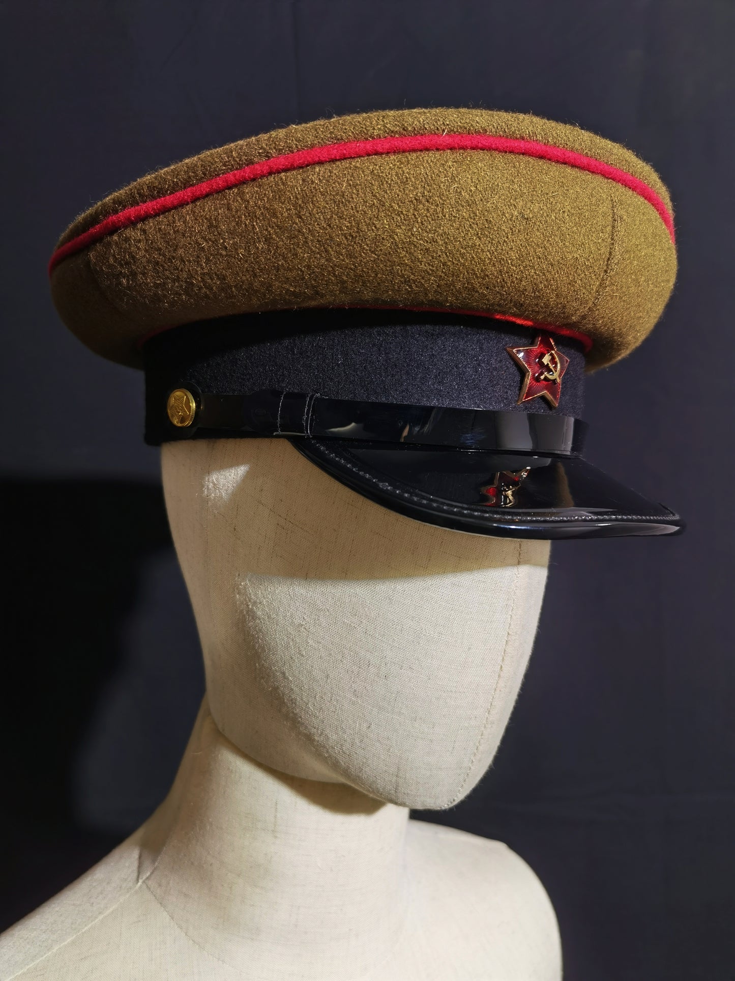 Soviet WWII Red Army Artillery Armored Forces Wool Peaked Cap Reproduction