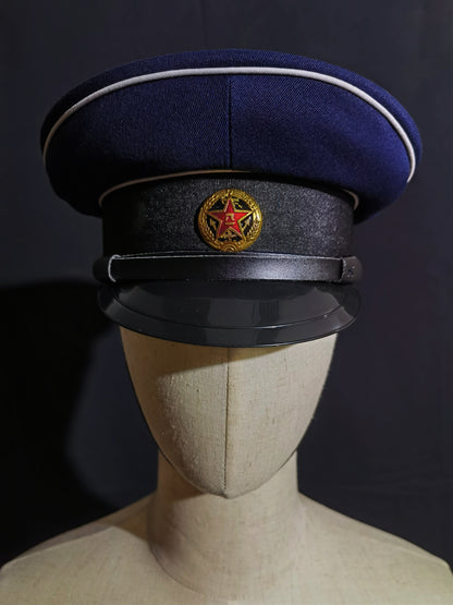 Chinese Type 55 Navy Winter Wool Serge Peaked Cap Reproduction