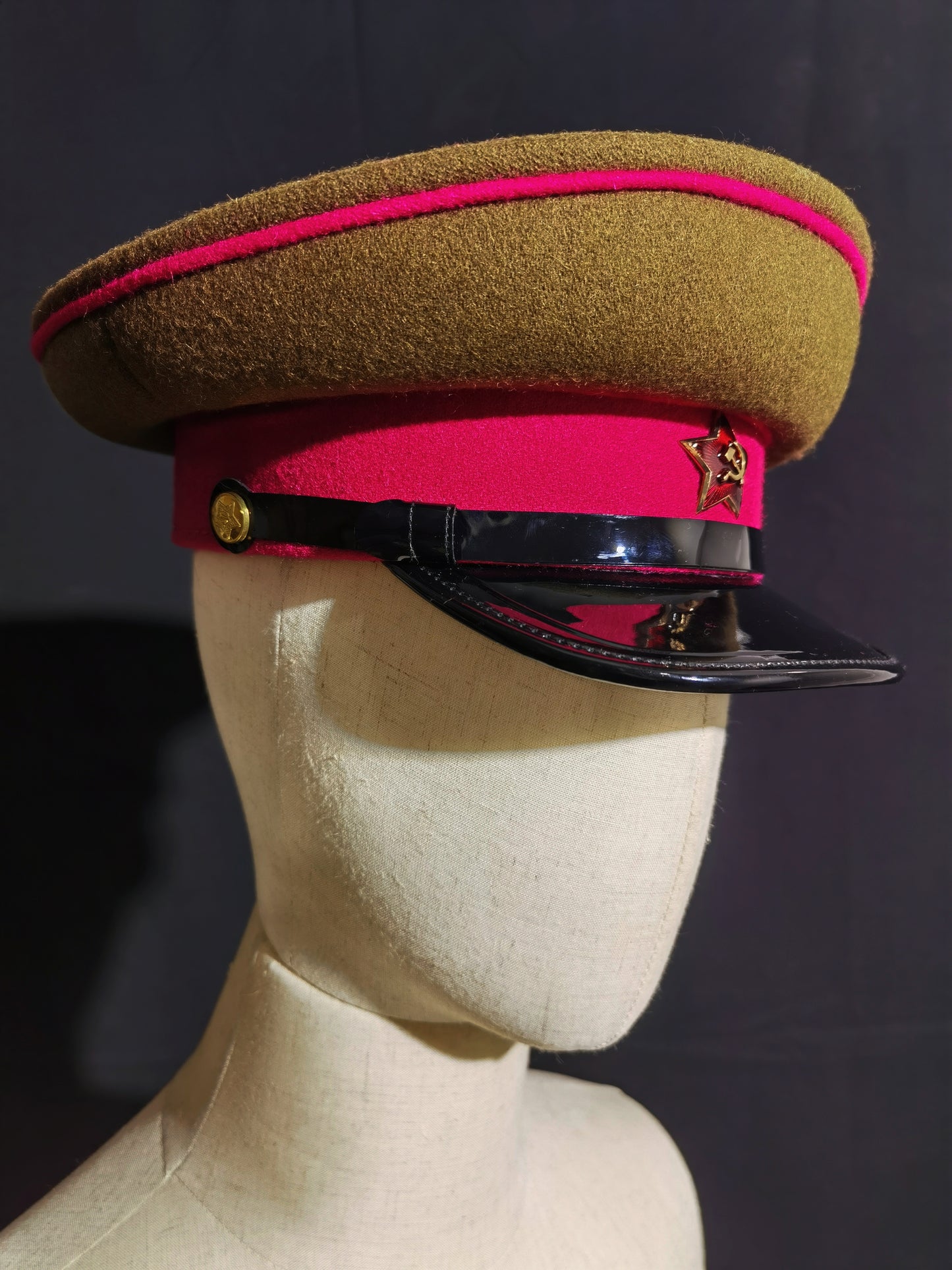 Soviet WWII Red Army Infantry Wool Peaked Cap Reproduction