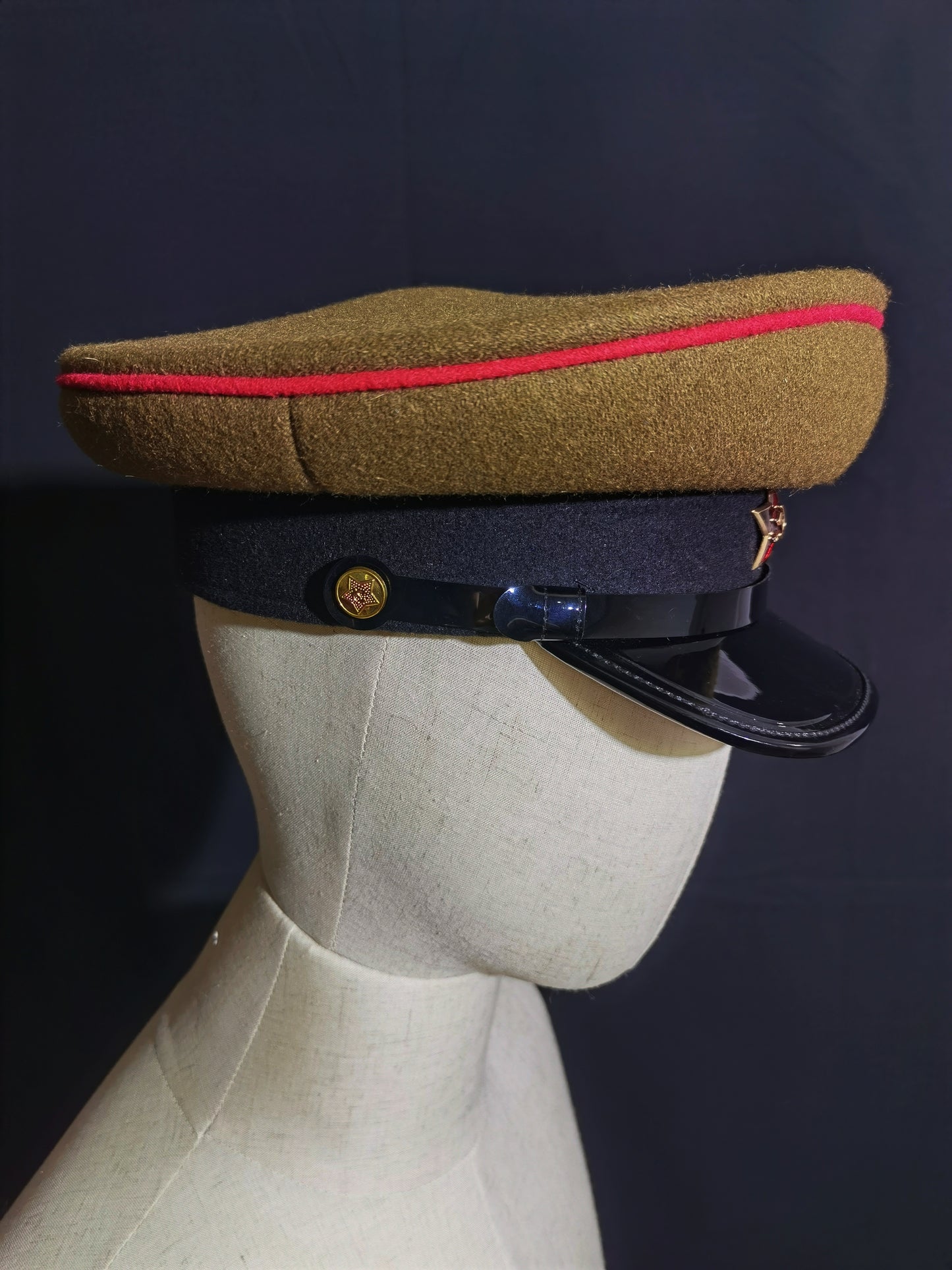 Soviet WWII Red Army Artillery Armored Forces Wool Peaked Cap Reproduction