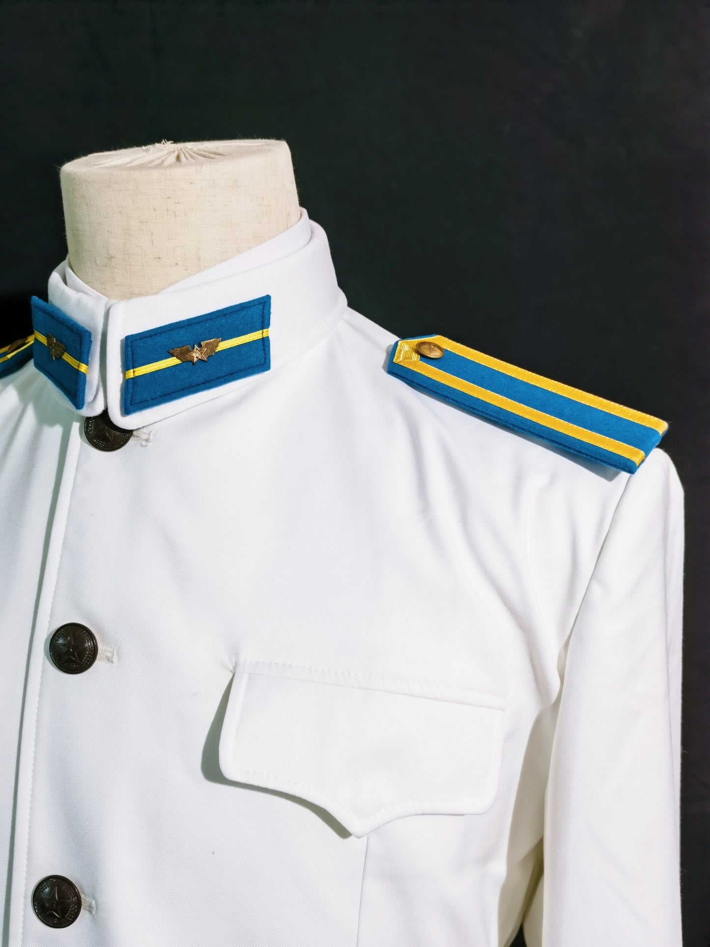 Chinese Type 55 Naval Aviation Cadet White Tunic and Navy Trousers Reproduction Uniform Set