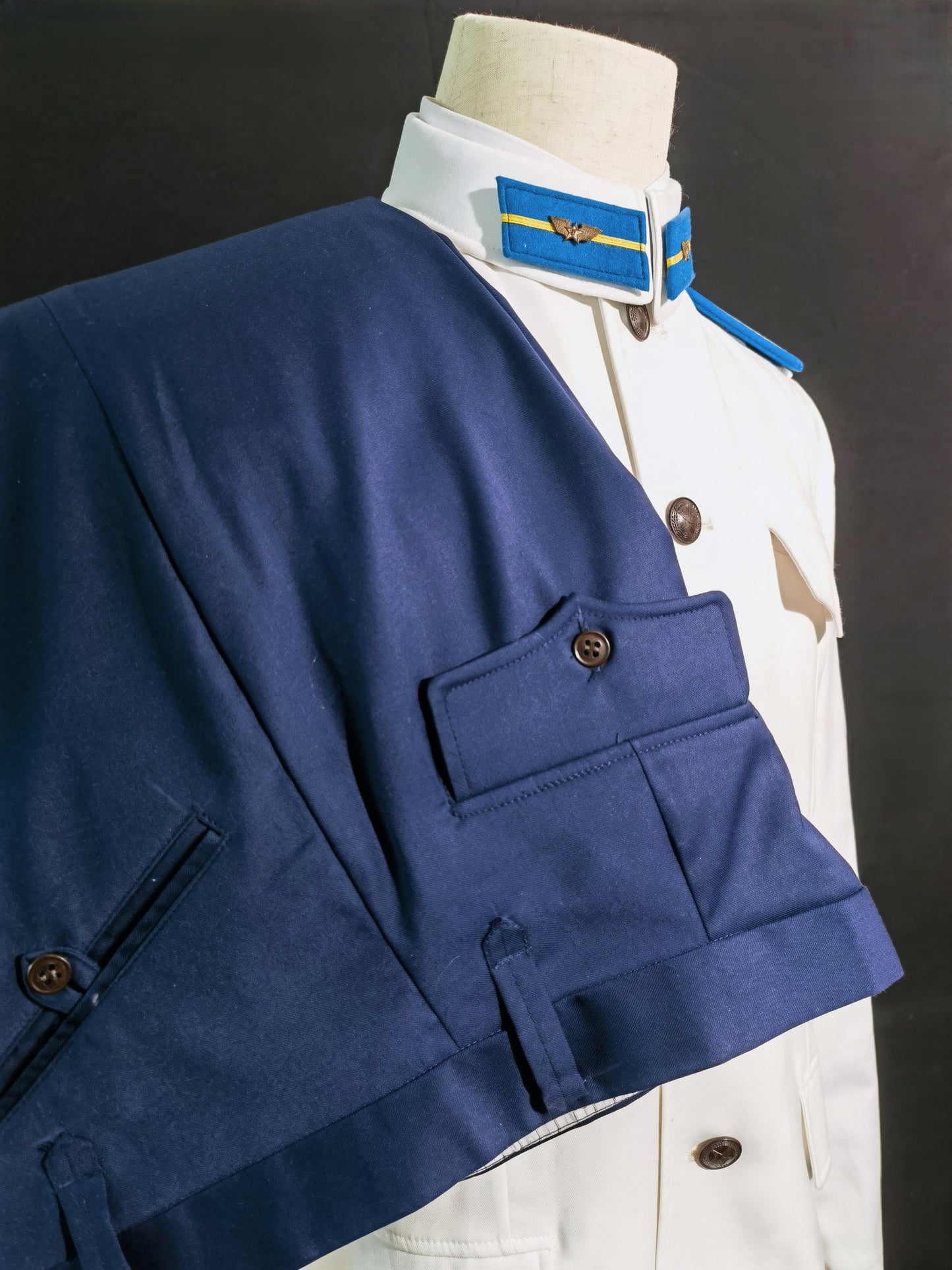 Chinese Type 55 Naval Aviation Cadet White Tunic and Navy Trousers Reproduction Uniform Set