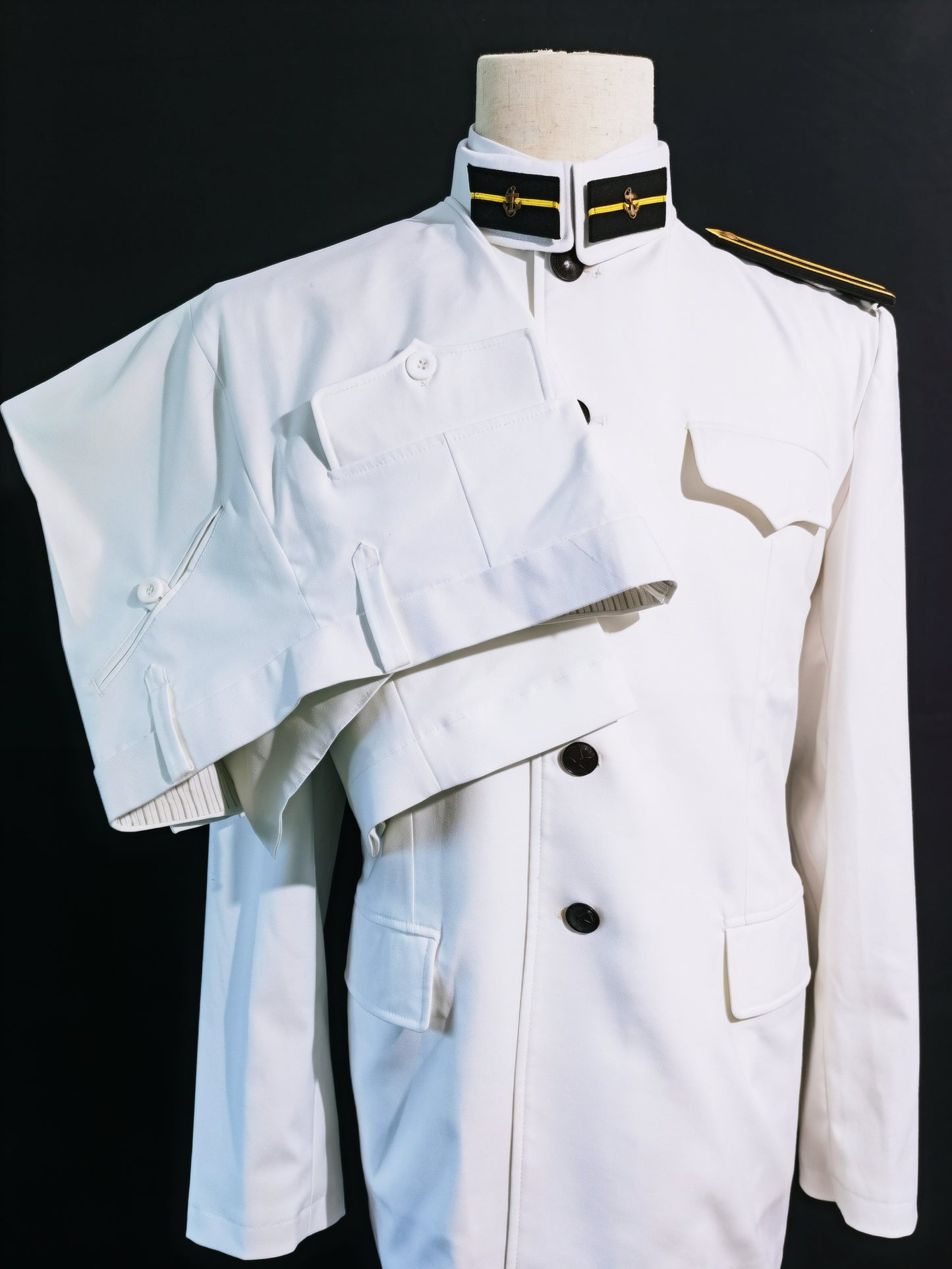 Chinese Type 55 Naval Cadet White Tunic and White Trousers Reproduction Uniform Set