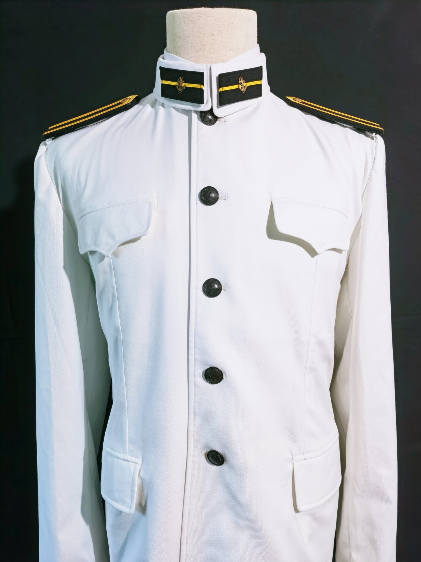 Chinese Type 55 Naval Cadet White Tunic and White Trousers Reproduction Uniform Set