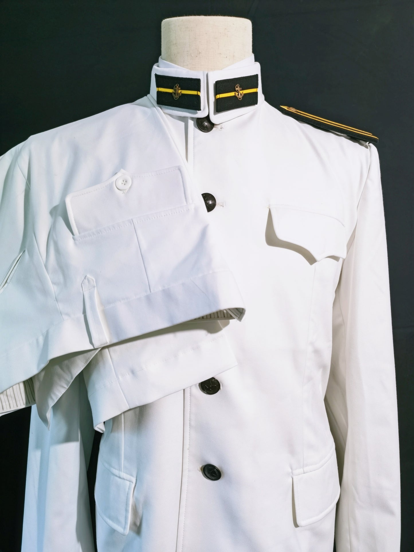 Chinese Type 55 Naval Cadet White Tunic and White Trousers Reproduction Uniform Set
