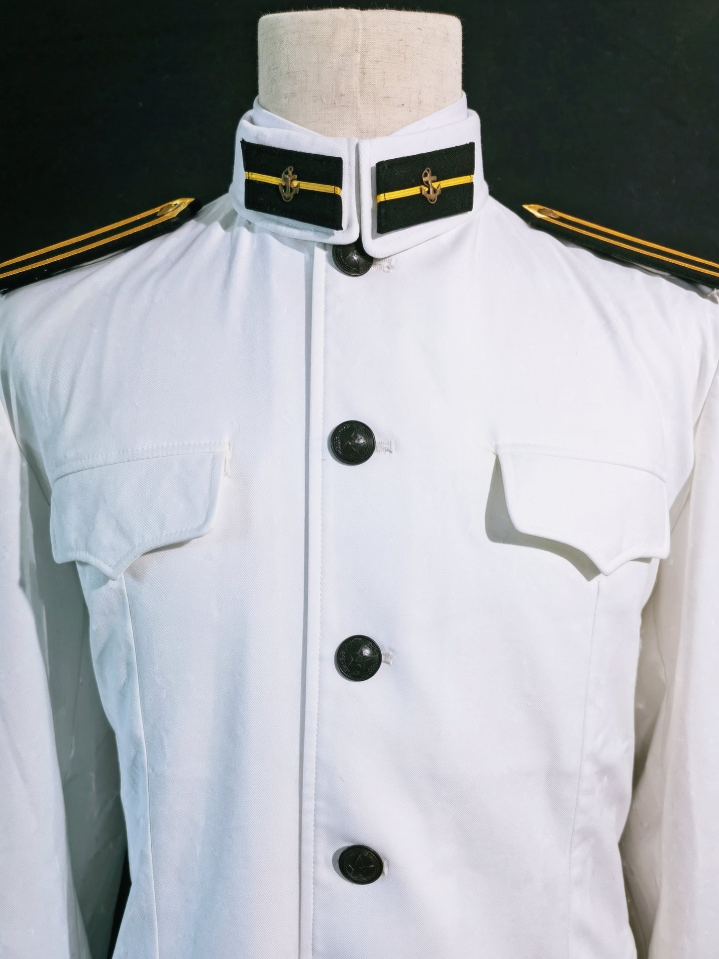 Chinese Type 55 Naval Cadet White Tunic and White Trousers Reproduction Uniform Set